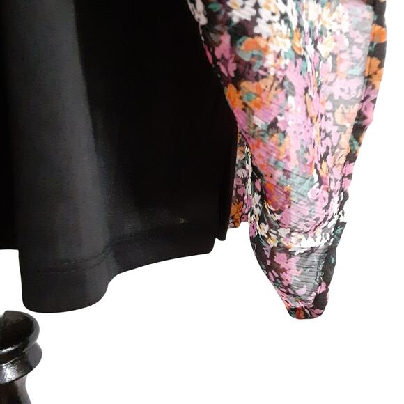 Vince Camuto Floral Tiered Babydoll Dress Fall Colors Mini Dress M Boho NWT - Picture 8 of 16